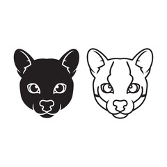 Accurate Margay Silhouette & Margay Lineart – Margay Vector Image Featuring Precise Feline Edges – Black Vector of Margay – Vector Set of Margay