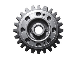 Minimal Black and White Gear Icon PNG Isolated on Transparent Background
