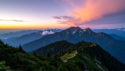 Mountain vista at sunset (3)