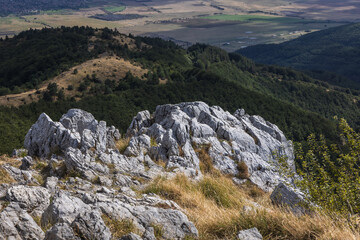 Rocky peak called Eagles Nest on Shipka Pass, Balkan Mountains in Bulgaria