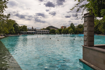 So called Singing fountains in Tsar Simeon park, Plovdiv city, Bulgaria