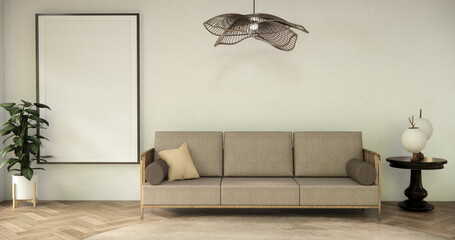 sofa armchair minimalist design on muji style.3D rendering