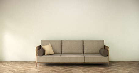 sofa armchair minimalist design on muji style.3D rendering