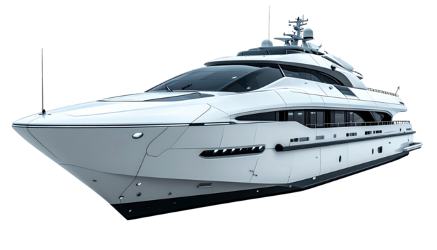 Luxurious white yacht sailing the open ocean, embodying elegance and sophistication