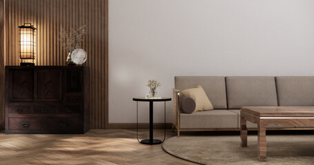 sofa armchair minimalist design on muji style.3D rendering