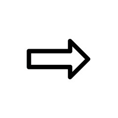 Black Right Arrow Icon Isolated on White Background | Navigation Symbol Concept