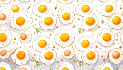 Fried eggs on white background