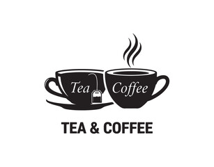 Obraz premium Vector icon of Tea and Coffee. Logo design