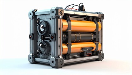 Detailed 3D model of a high-tech speaker system, showcasing its innovative design and functionality