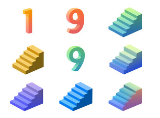Gradient Isometric Numbers and Stairs Set