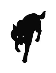 wolf head silhouette animal  black