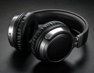 Studio headphones on dark background