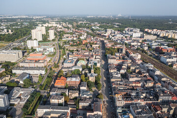 Fototapeta premium Aerial drone photo of Katowice city, Silesia region of Poland