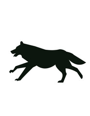 black silhouette of a wolf
