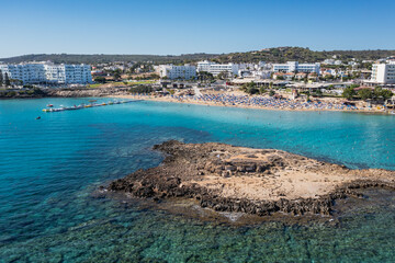 Fig Tree Bay Islet and Fig Tree beach in Protaras resort in Famagusta District, Cyprus island country