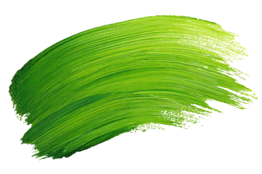 Vibrant green paint brushstroke