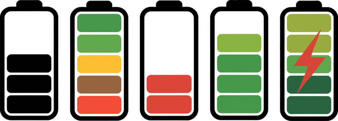 Battery charge level indicator full empty low power status