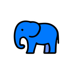 Cute Elephant Cartoon Vector Icon Illustration. Cartoon elephant vector icon with flat color style and bold outline. Great for children’s designs, apps, posters, and jungle themes.