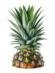 Fototapeta premium Fresh ripe pineapple with leaves, isolated on a white background with a transparent effect