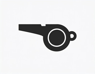 Minimal vector icon of a sports whistle, representing referees, rules, and coaching in athletics and competition.