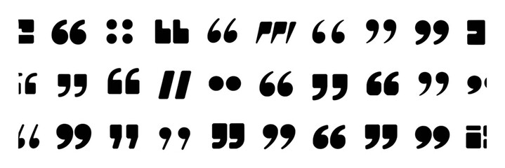 Collection of Diverse Quotation Mark Styles and Punctuation Symbols