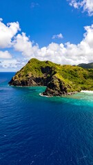 Fototapeta premium Panoramic view of tropical island coastline