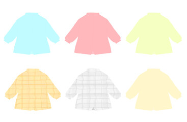 カラフルなシャツのイラストセット