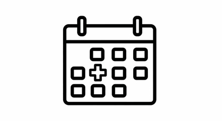 Calendar with plus symbol indicating appointments or events to schedule