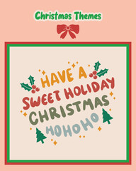 Cute Christmas lettering vector stickers perfect for holiday packaging, card making, and DIY projects