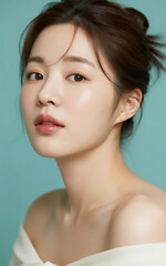 Fototapeta premium 깨끗한 피부, 아름다운 얼굴을 위한 뷰티 솔루션 Beauty Solutions for a Clear Skin and a Beautiful Face