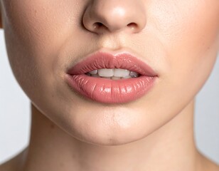 Close-up of woman's lips and teeth