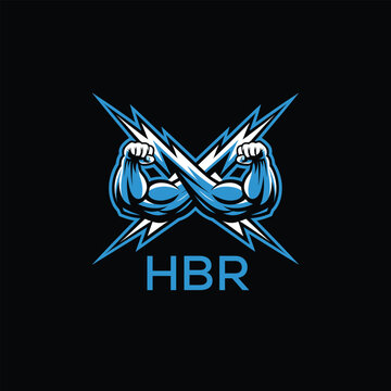 HBR  Fitness Logo. HBR Company logo design for entrepreneur and business. HBR Sports Branding Design best icon.
