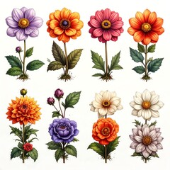 Colorful floral collection