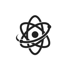 Abstract Atom Icon Representing Scientific Research and Innovation