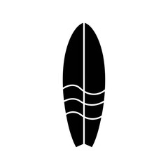 Black Surfboard Silhouette with Wave Design for Summer Activities