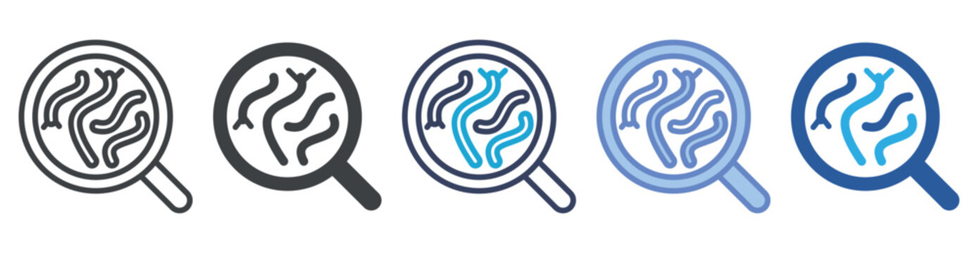 Parasites icon set multiple style collection