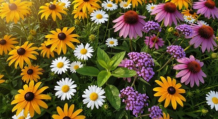 Vibrant Summer Garden Flower Bloom.