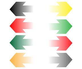 colorful gradient arrows pointing left and right PNG
