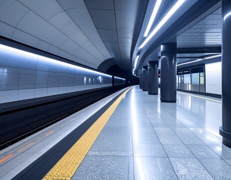Modern underground train station - Powered by Adobe