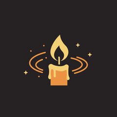 Magical Candle Icon A Symbolic Representation of Illumination, Spirituality, and Warmth