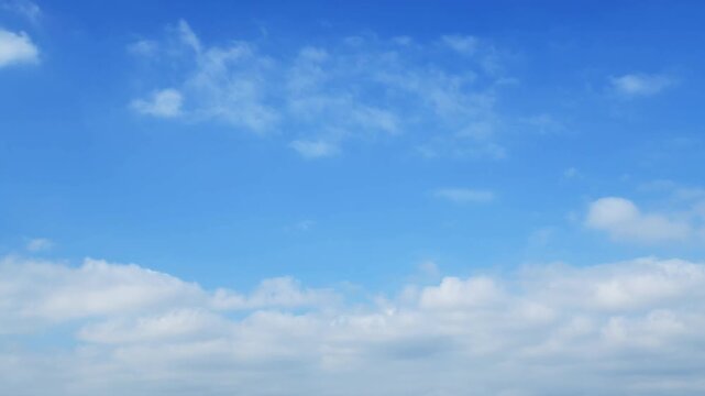 Time lapse of beautiful blue sky with white clouds
