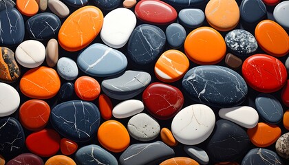 Colorful, smooth stones