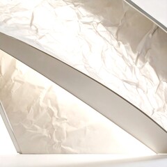 Abstract architectural form with crumpled paper