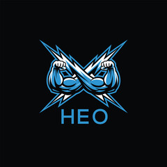 HEO  Fitness Logo. HEO Company logo design for entrepreneur and business. HEO Sports Branding Design best icon.
