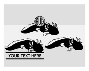 Axolotl SVG Silhouette Bundle, Axolotl Silhouette, Cartoon Axolotls, cute animals, Pink Axolotl, Animal Baby, Kids Png, Axolotls Svg Images,