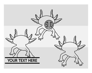 Axolotl SVG Silhouette Bundle, Axolotl Silhouette, Cartoon Axolotls, cute animals, Pink Axolotl, Animal Baby, Kids Png, Axolotls Svg Images,