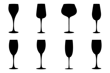 collection of wineglass silhouette