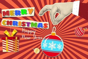 Christmas and New Year vintage background