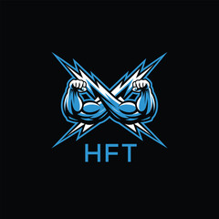 HFT  Fitness Logo. HFT Company logo design for entrepreneur and business. HFT Sports Branding Design best icon.
