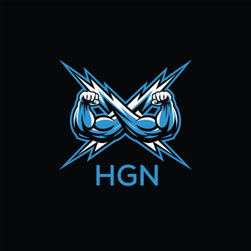 HGN  Fitness Logo. HGN Company logo design for entrepreneur and business. HGN Sports Branding Design best icon.
